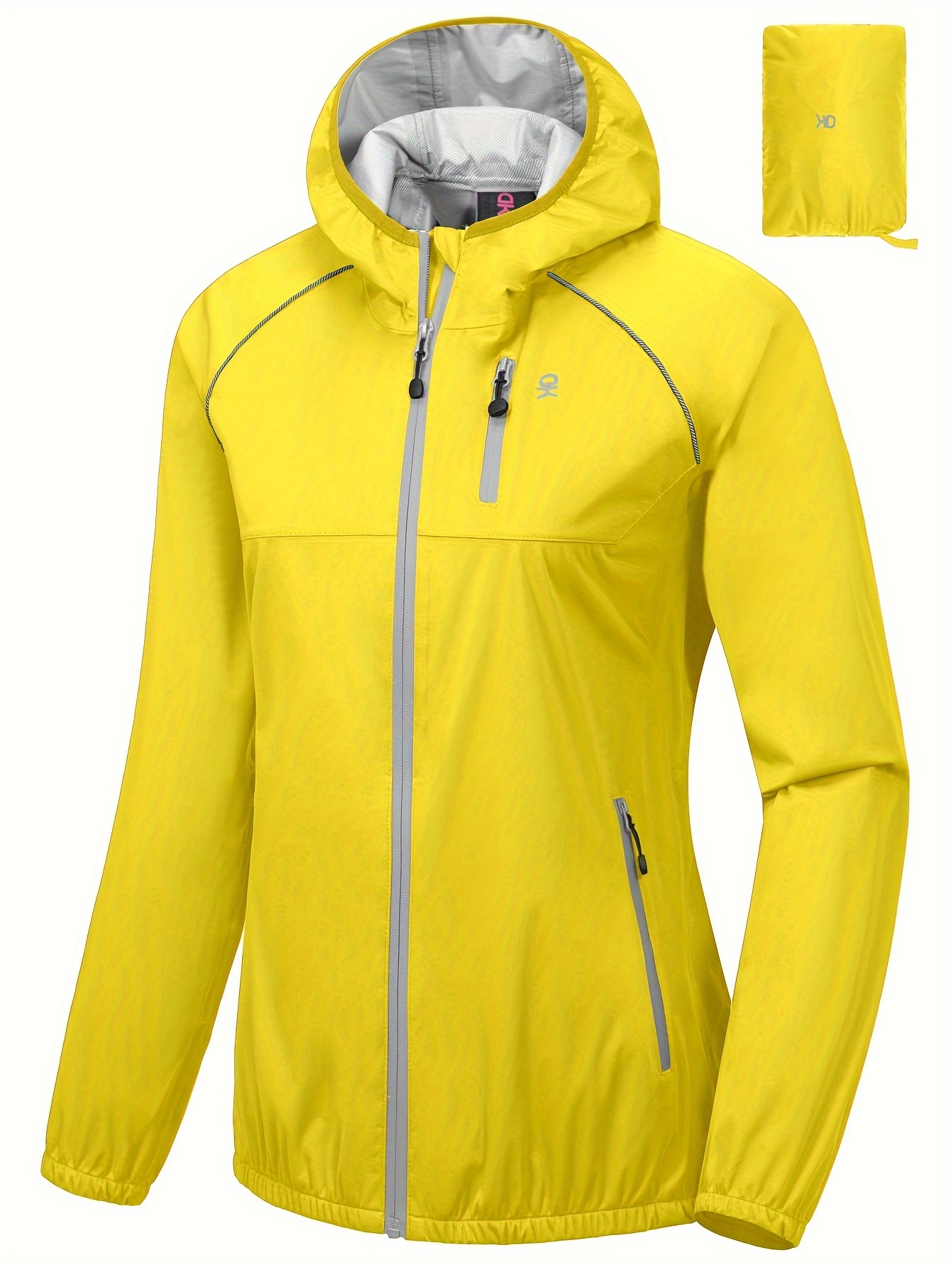 Ultralight Windproof Women's Lightweight Hooded Cycling Rain Jacket 