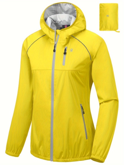 Ultralight Windproof Women's Lightweight Hooded Cycling Rain Jacket 