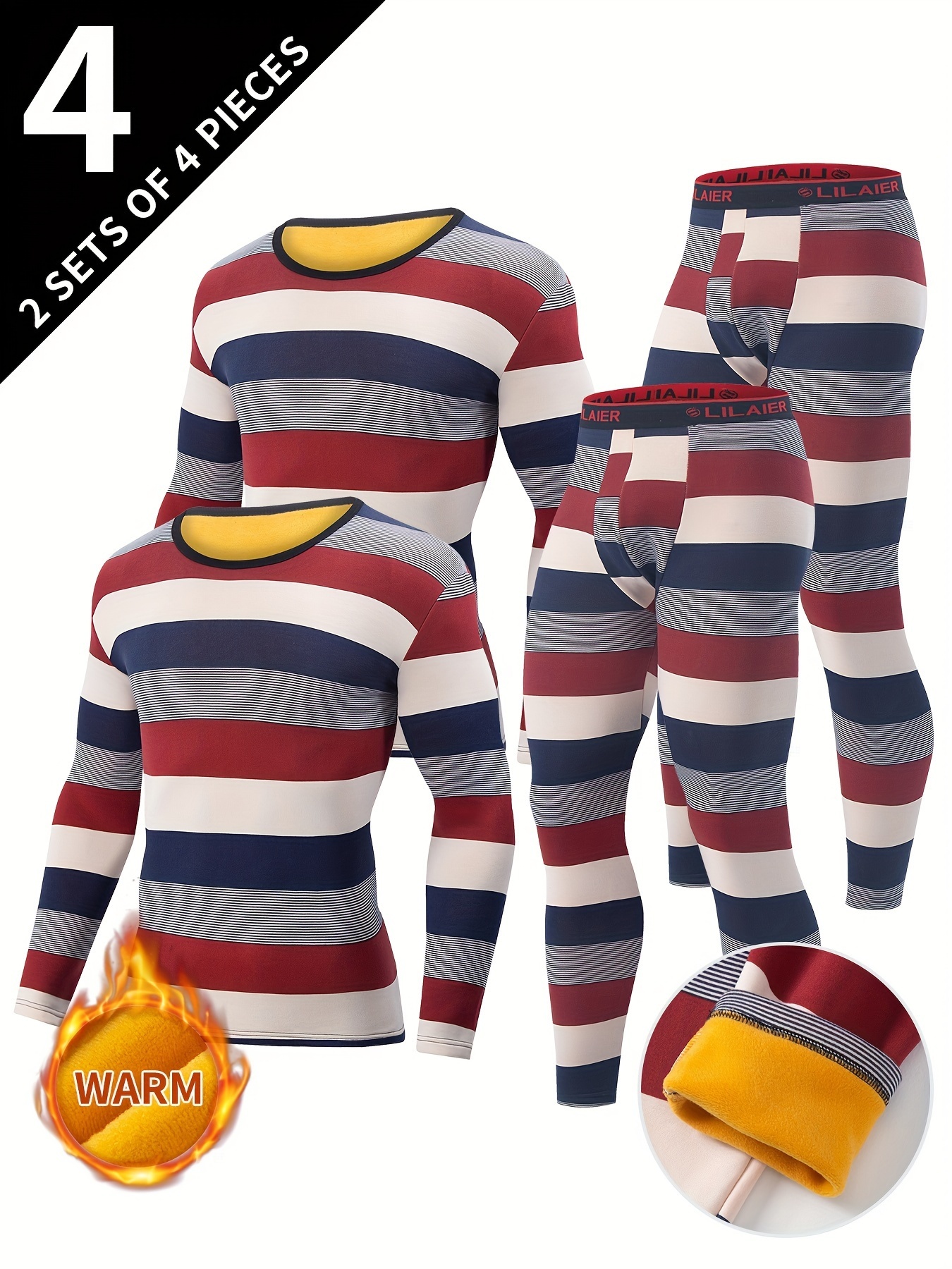 4pcs Men's Thermal Baselayer Set