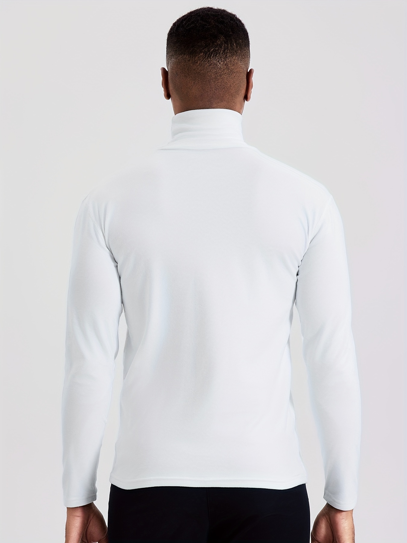 Men's Light Double Sided Fleece Turtleneck Long Sleeve Tops