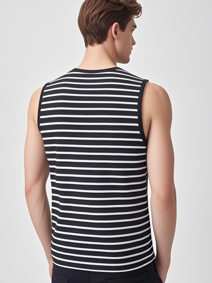 Men's Stylish Striped Sleeveles Tank Top 