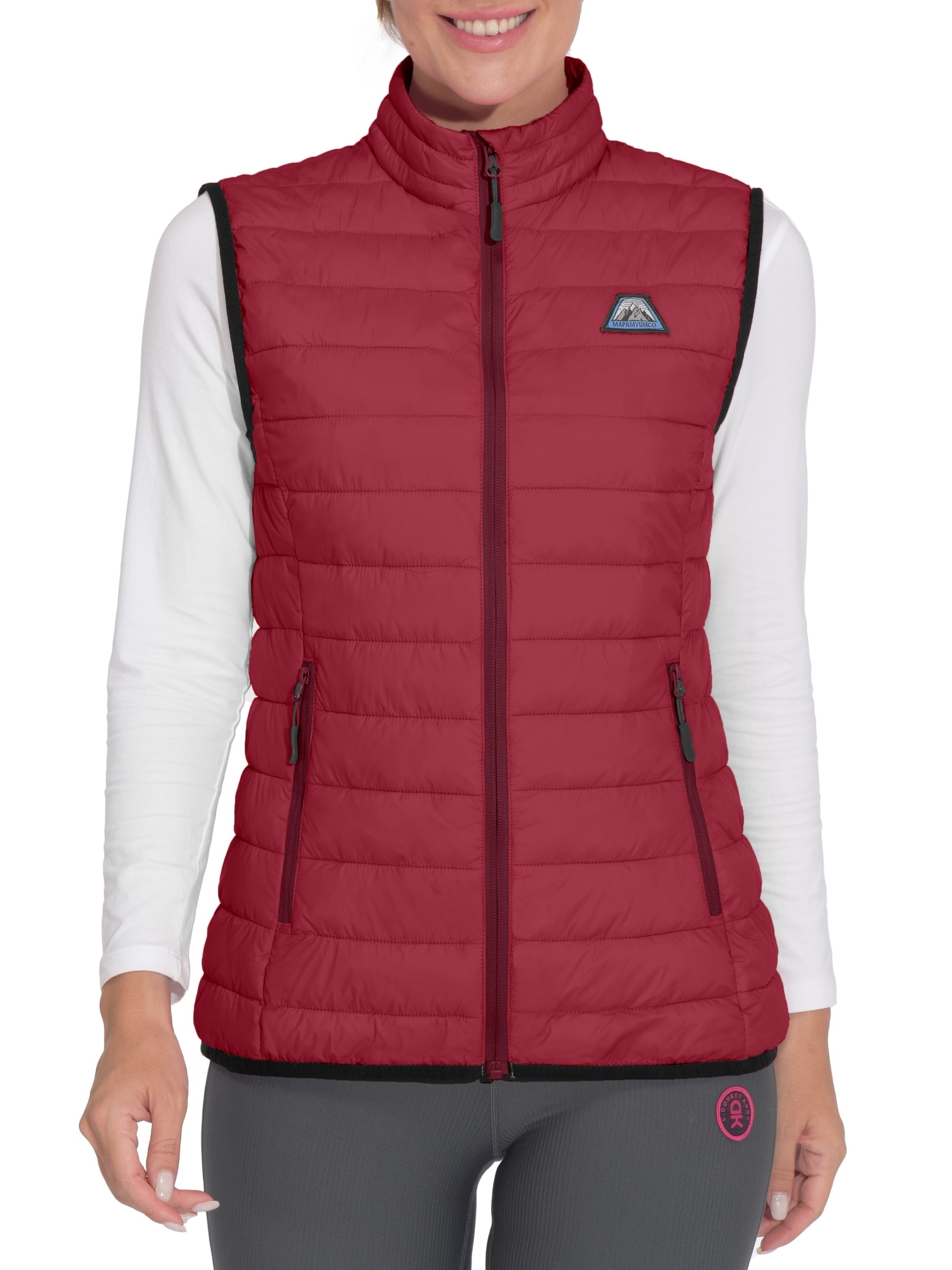 Women's Lightweight UFFE Vest - 100% Polyester Casual Outdoor Zipper Front Puffer Jacket, Machine Washable Solid Color for Hiking & Cold Weather, Hiking Vest| Round Neckline Top| Durable Zipper