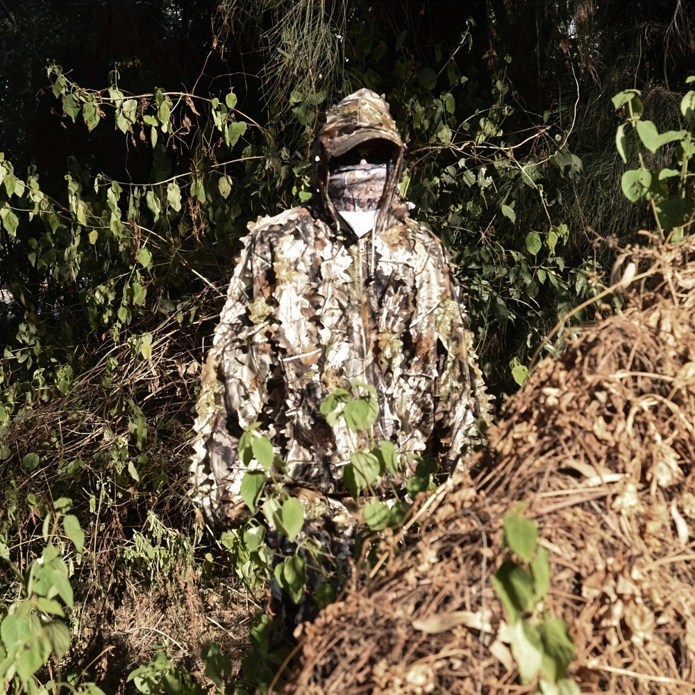 3D Leaf Camouflage Hunting Zippered Jacket & Pants