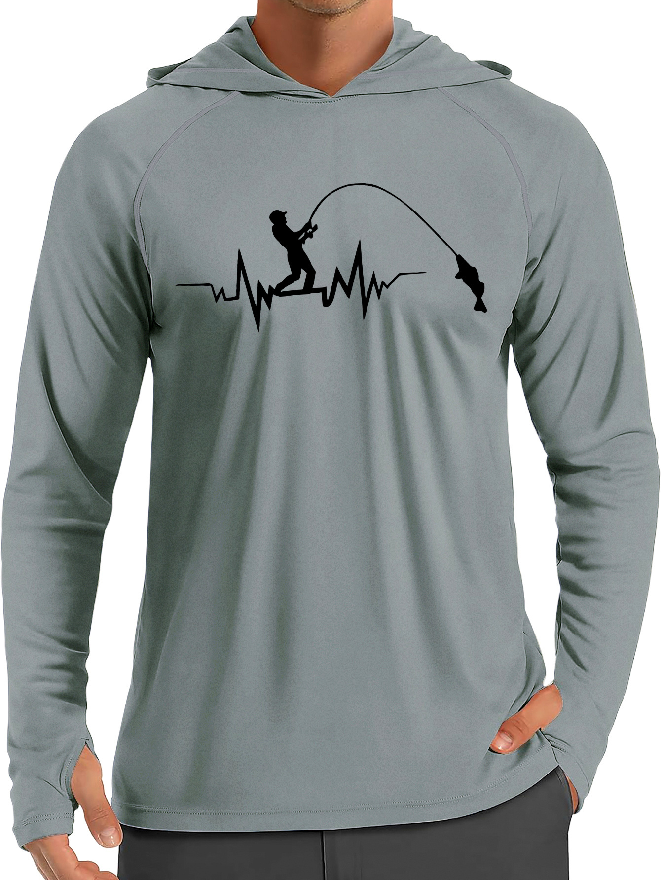 Men's Quick-Dry Breathable Lightweight Hooded Long Sleeve Shirt 