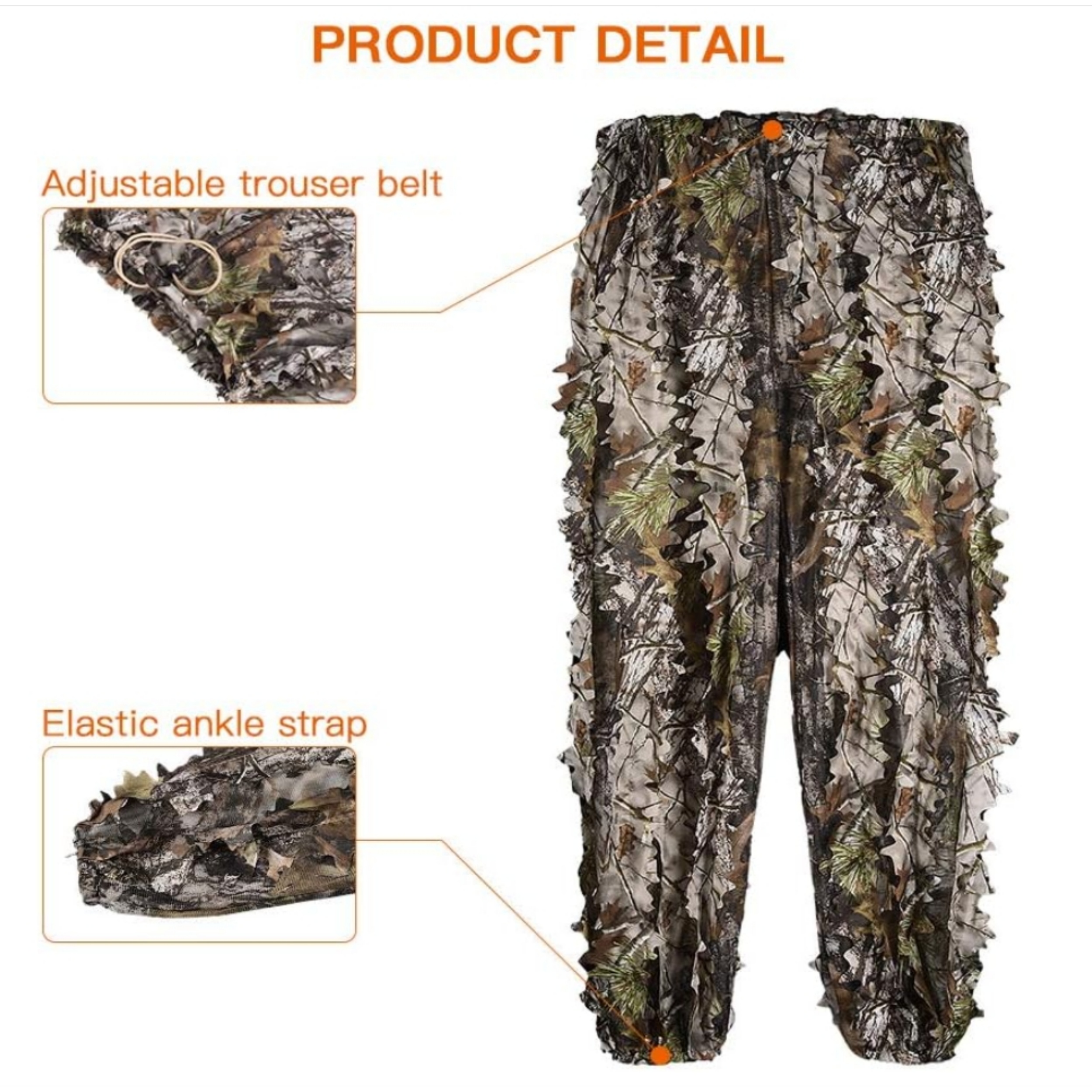 3D Leaf Camouflage Hunting Zippered Jacket & Pants