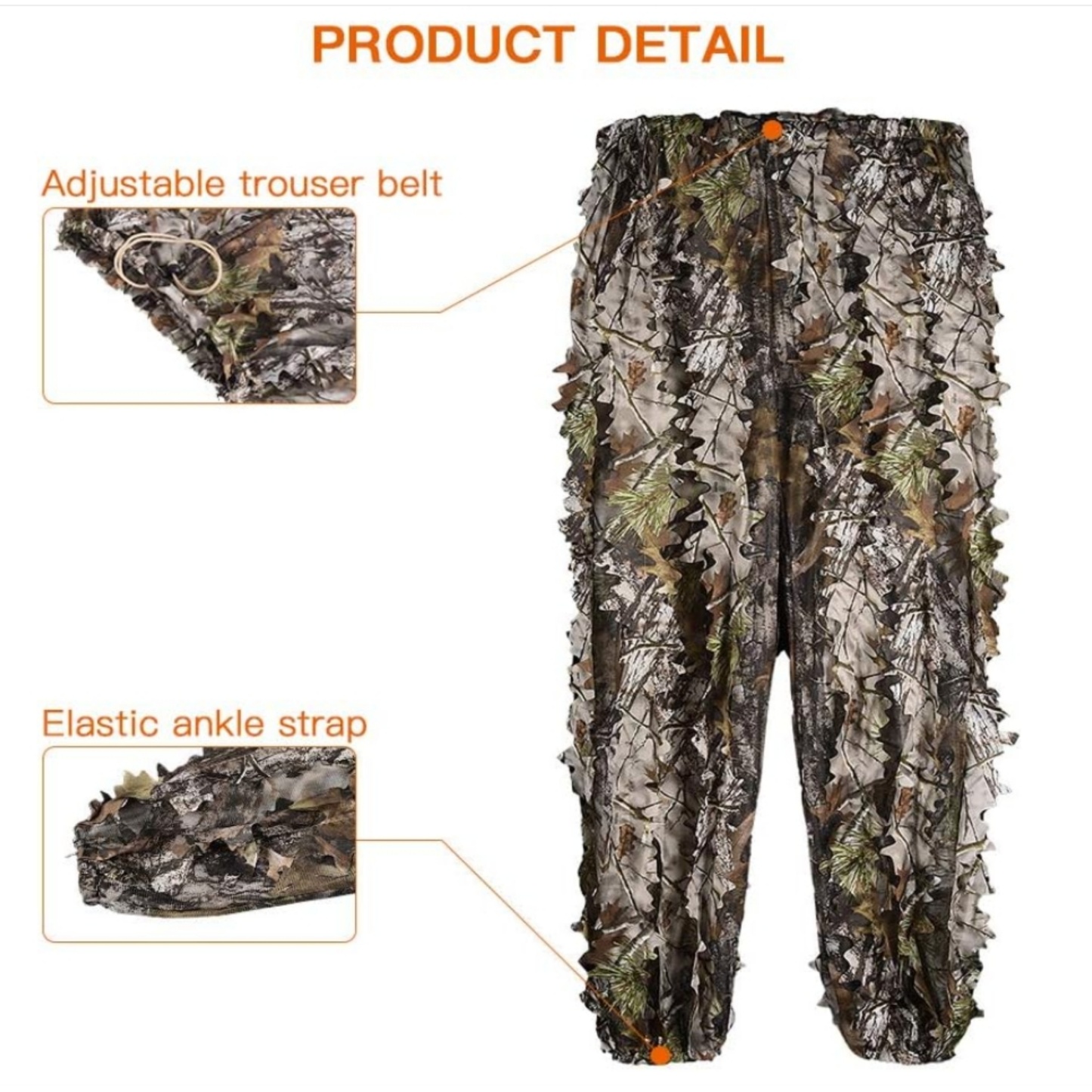 3D Leaf Camouflage Hunting Zippered Jacket & Pants