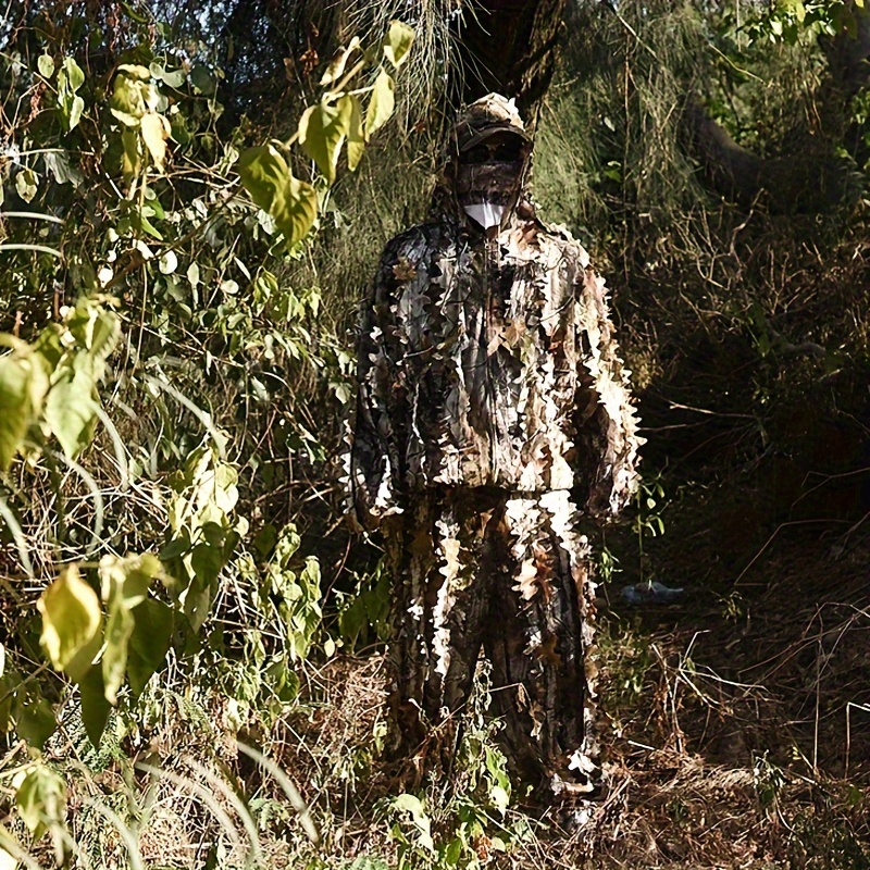 3D Leaf Camouflage Hunting Zippered Jacket & Pants