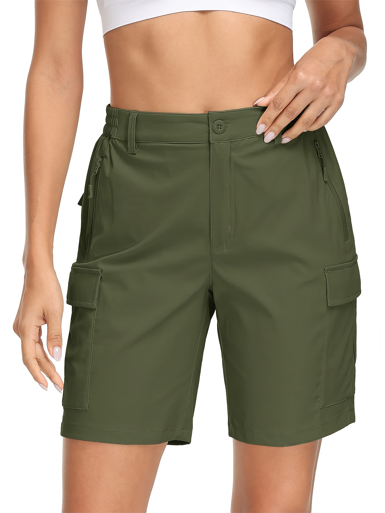 Women's Hiking Shorts Solid Color Multi-pocket 