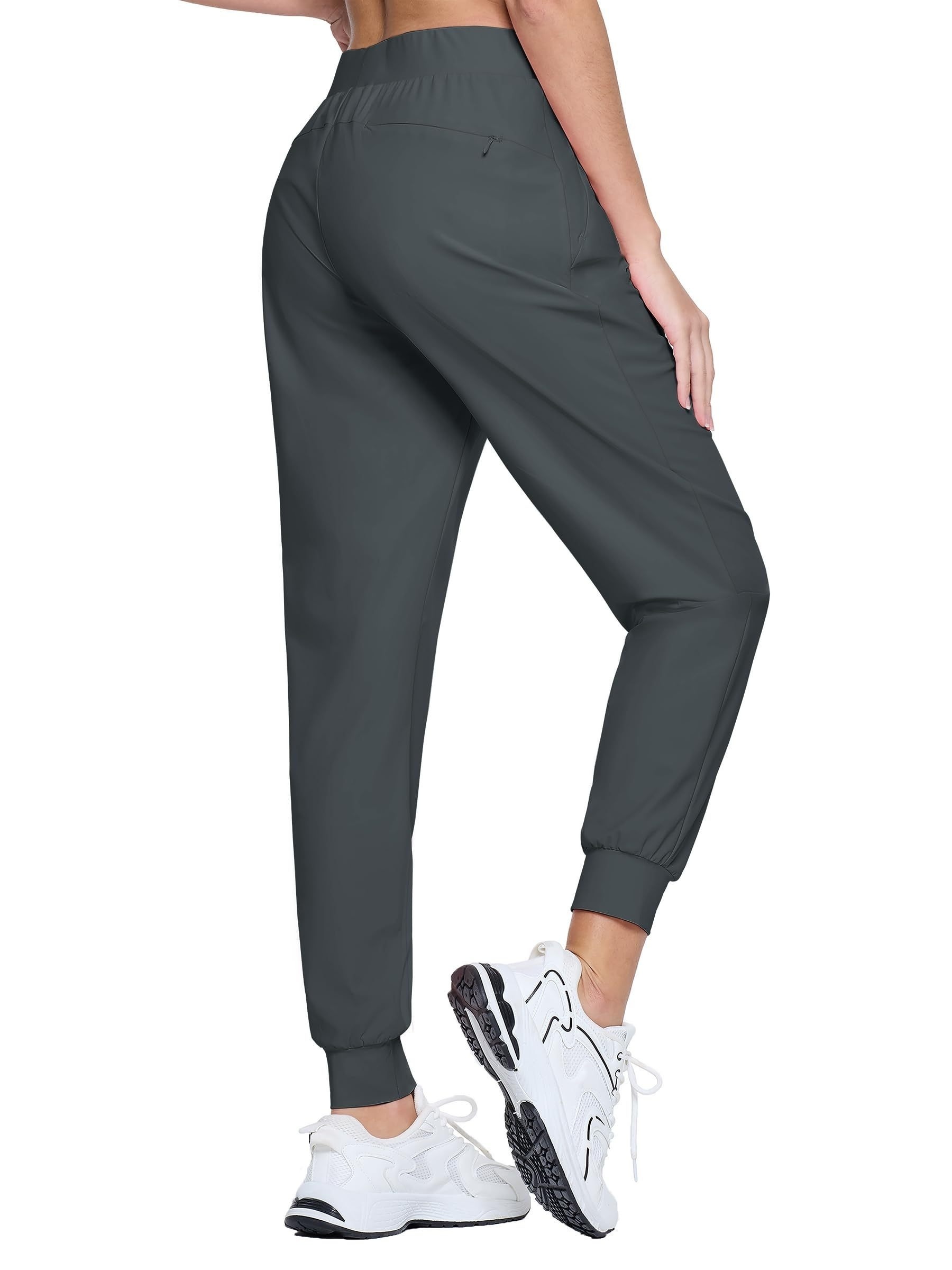 Women's High-Waisted Quick-Dry Sports Pants with 3 Zipper Pockets 