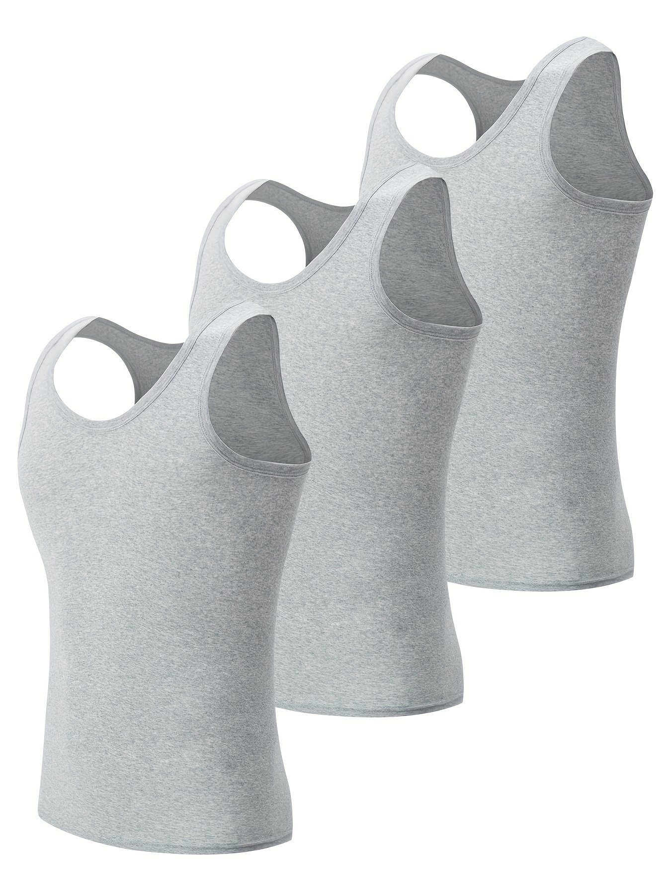3pcs Men's Breathable Cotton Tank Tops 