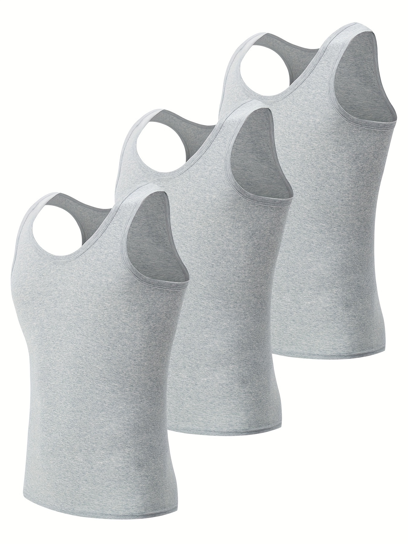 3pcs Men's Breathable Cotton Tank Tops