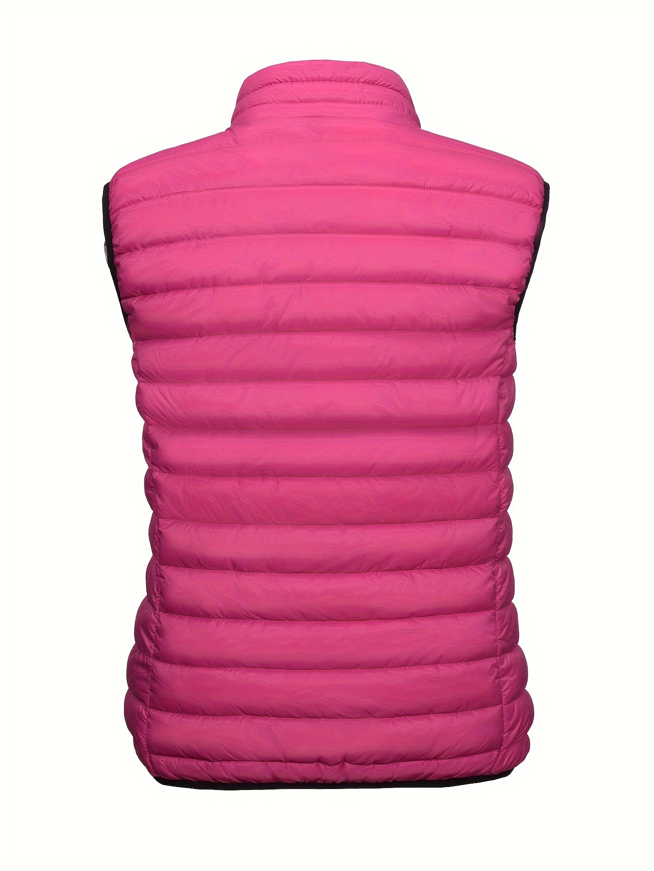 Women's Lightweight UFFE Vest - 100% Polyester Casual Outdoor Zipper Front Puffer Jacket, Machine Washable Solid Color for Hiking & Cold Weather, Hiking Vest| Round Neckline Top| Durable Zipper