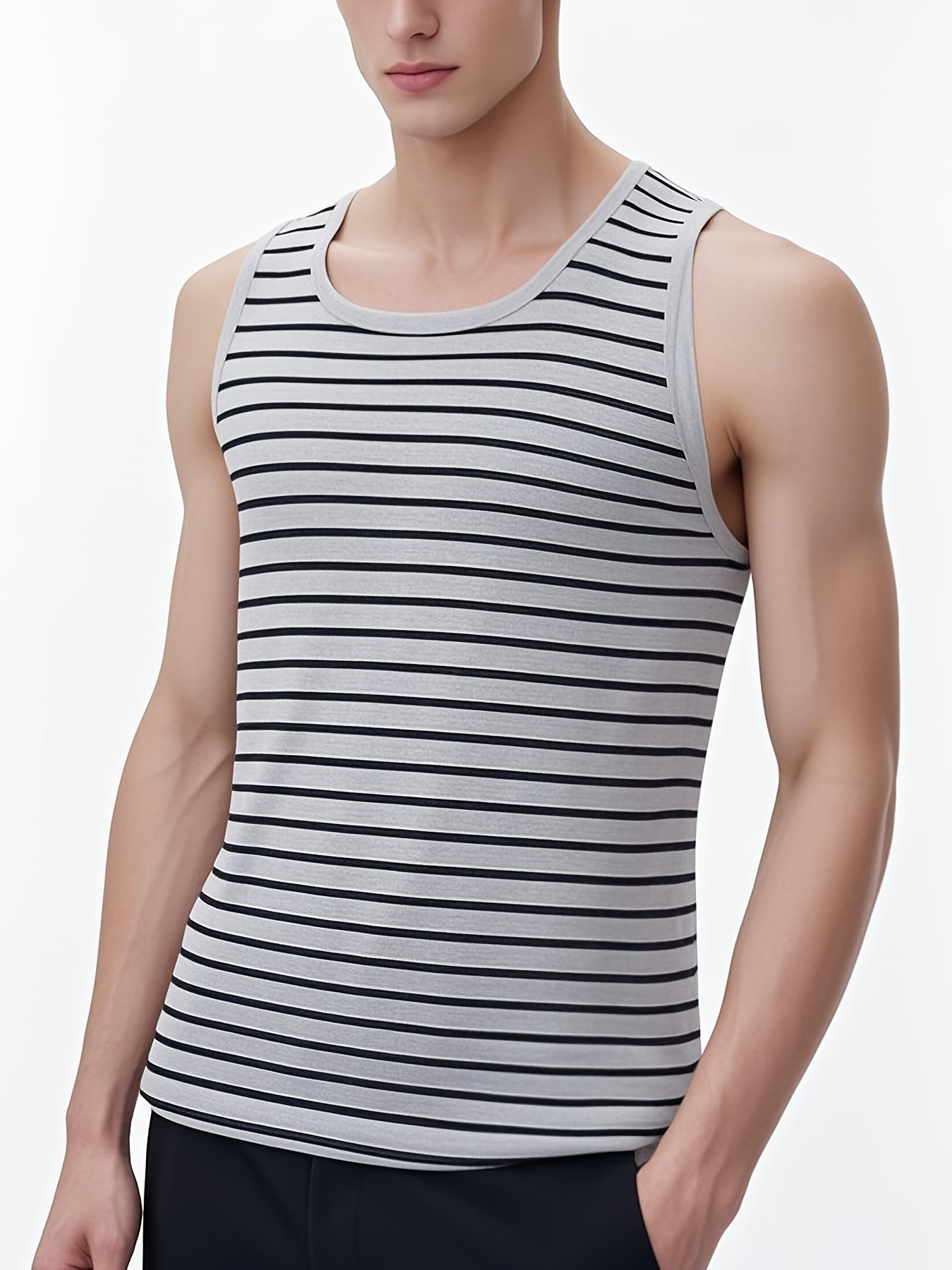 Men's Stylish Striped Sleeveles Tank Top 