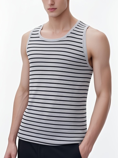 Men's Stylish Striped Sleeveles Tank Top 