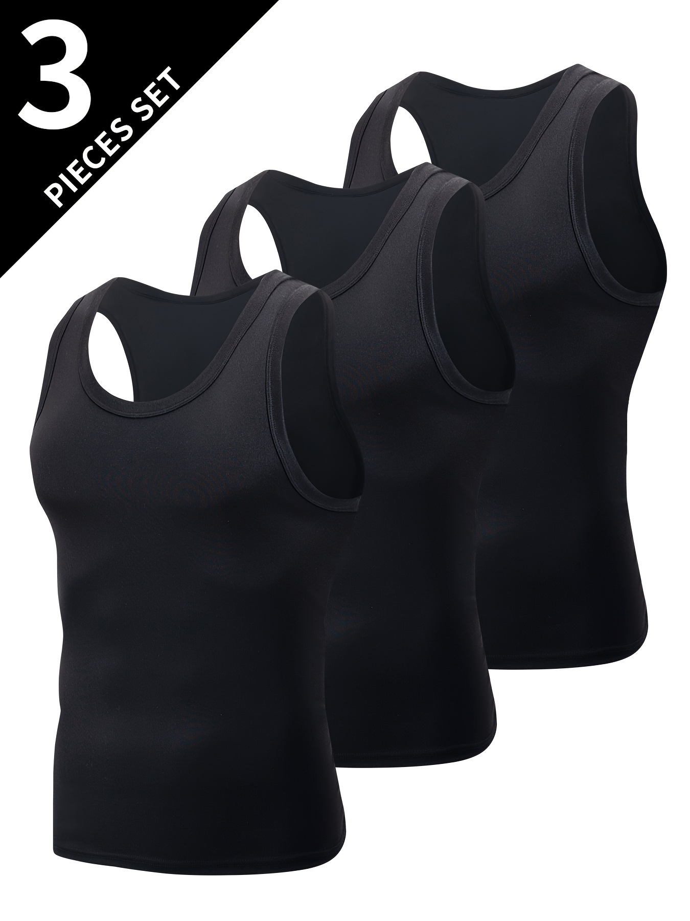 3pcs Men's Athletic Tank Tops