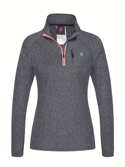 Long Sleeve Quick Dry Women's Half-Zip Moisture Wicking T-Shirt