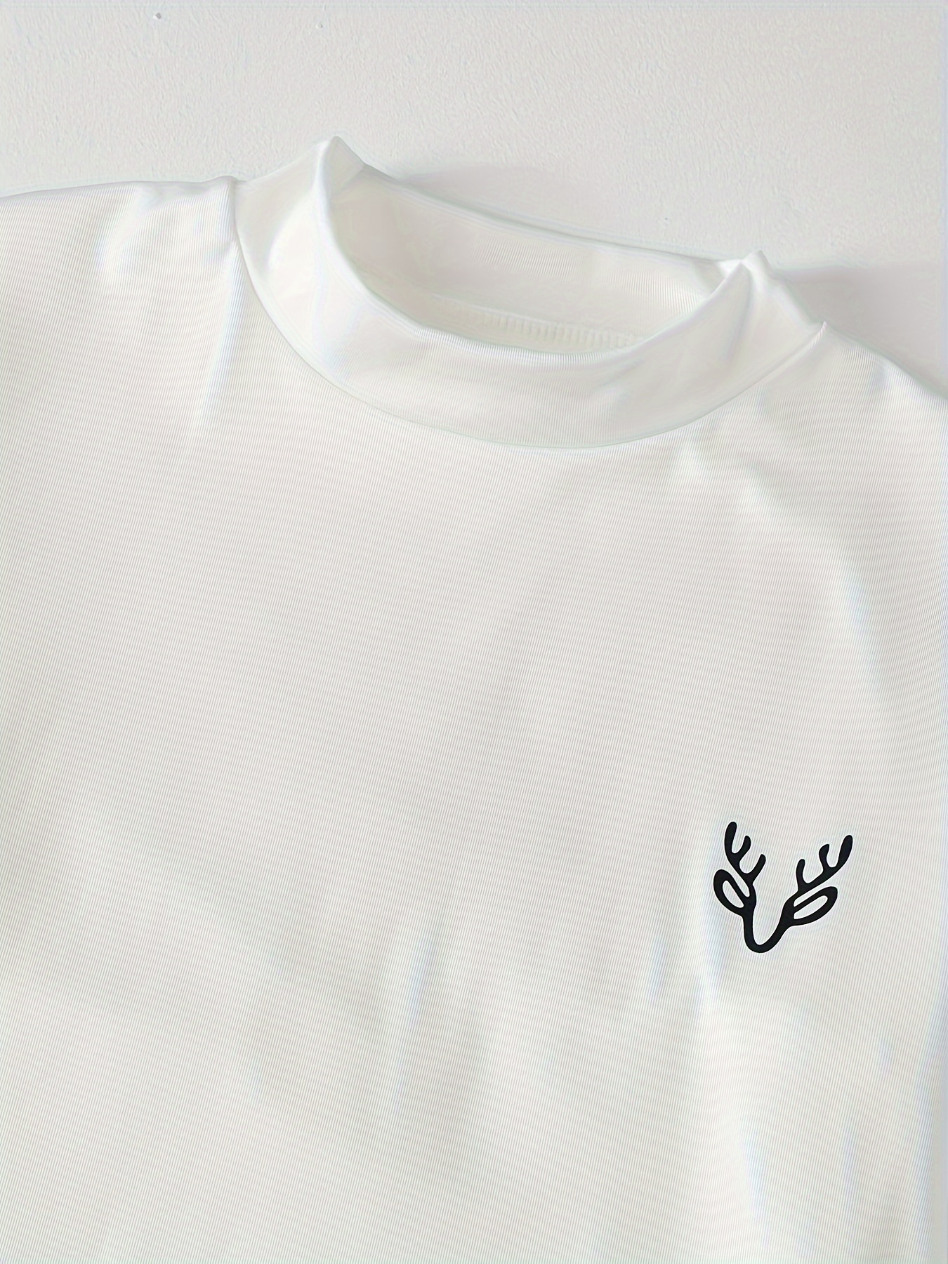 3PCS Men's Elegant Solid Deer Head Print Thermal Long Sleeve T-shirt 