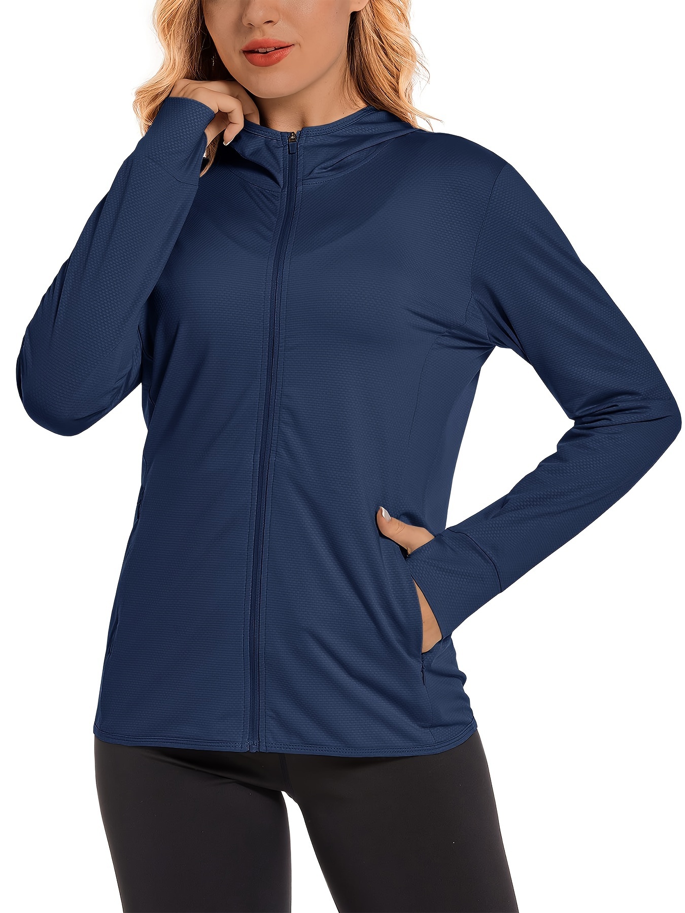 UPF50+ Women's Plus Size Hooded Sun Protection Hoodie