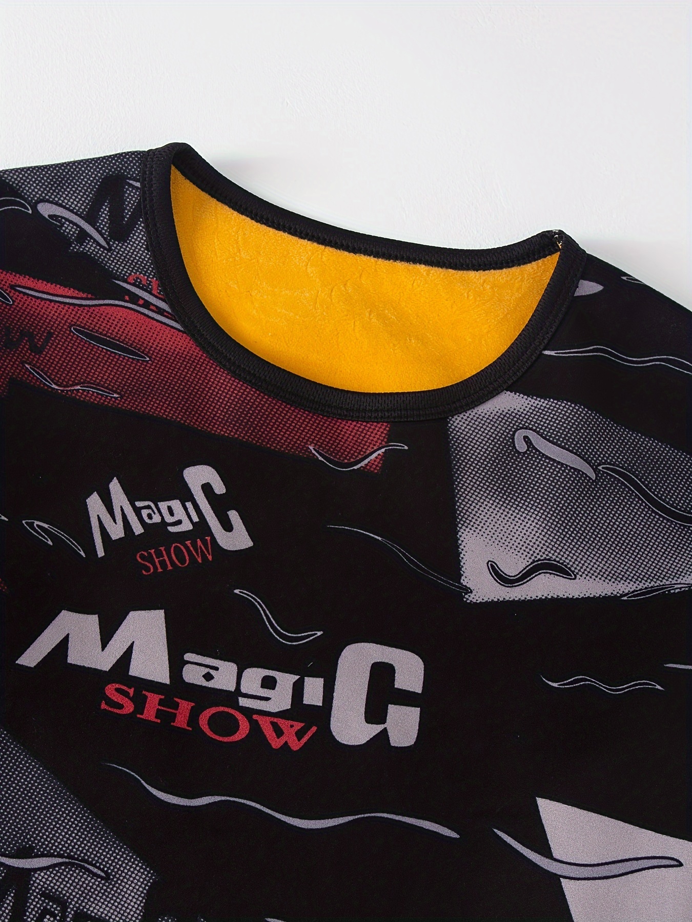 2 Pcs Men's Vintage Letter Print Thermal Base Layer Set 