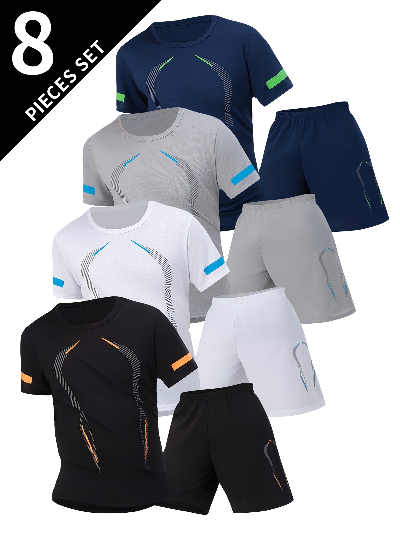 8pcs Men's Summer Sports Set 