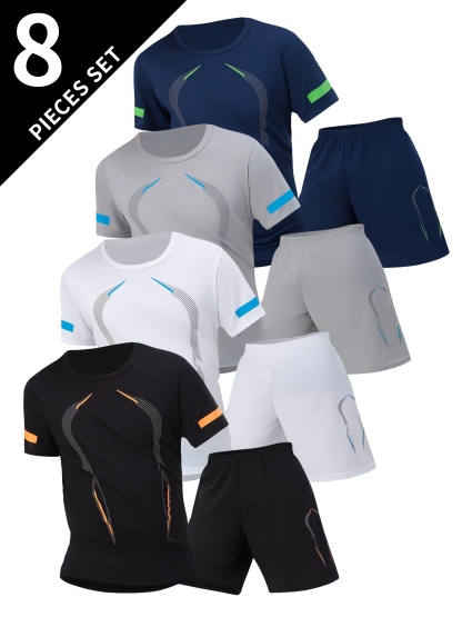 8pcs Men's Summer Sports Set 