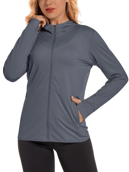 UPF50+ Women's Plus Size Hooded Sun Protection Hoodie