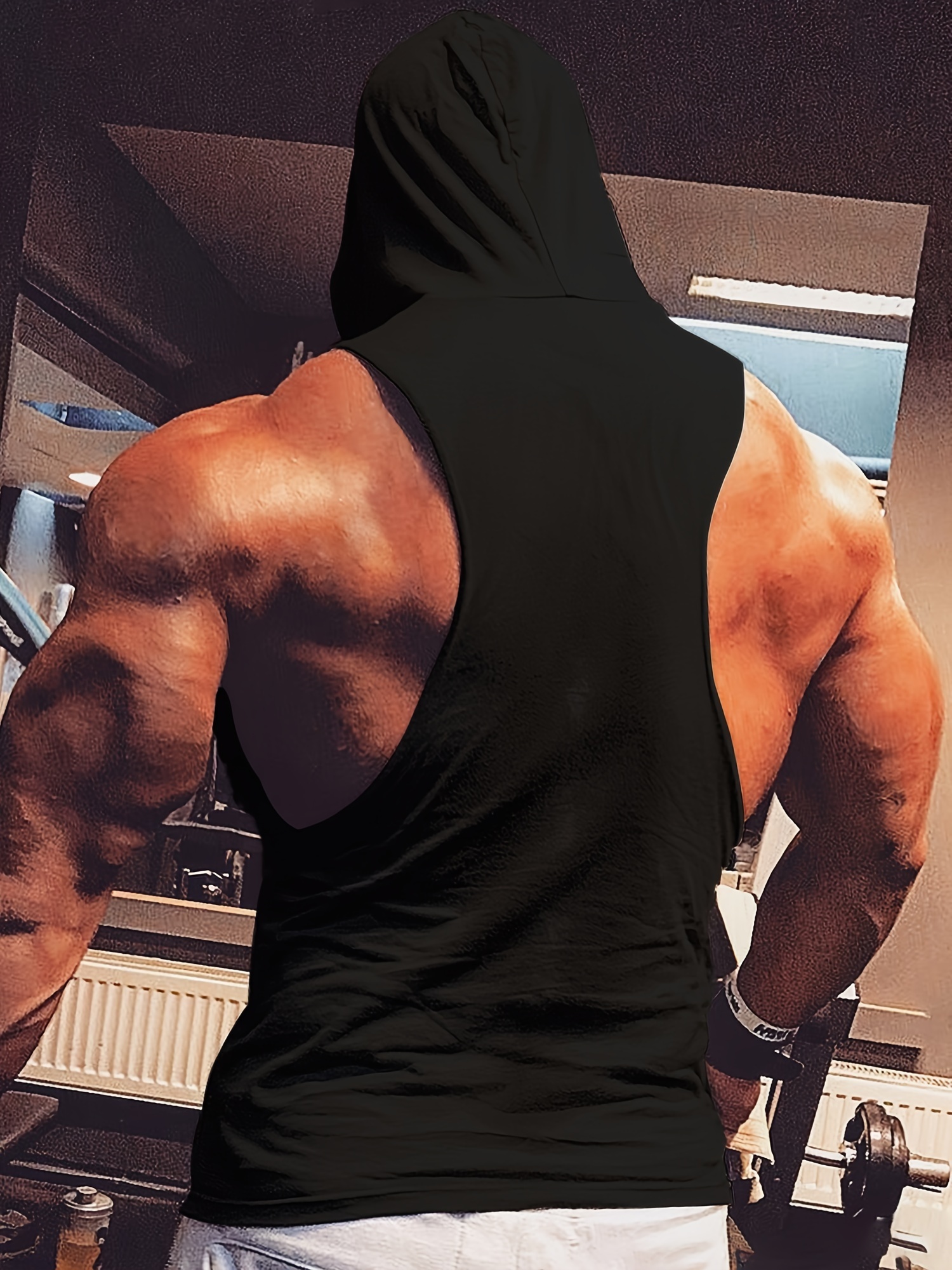 3pcs Sleeveless Men's Hooded Stringers Workout Tank Tops for Bodybuilding Workout Skull Shirts