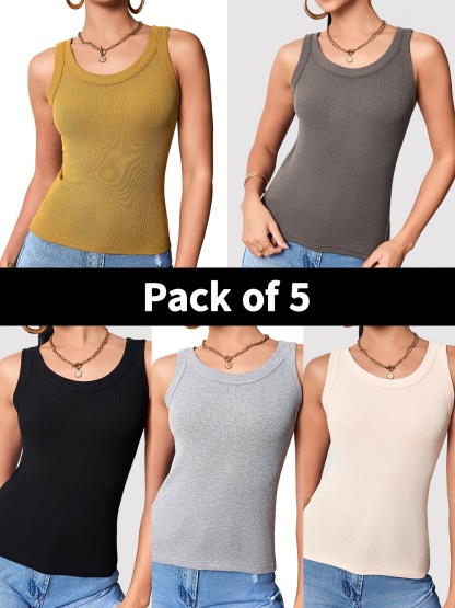 5pcs Women's Bralette Backless Top 