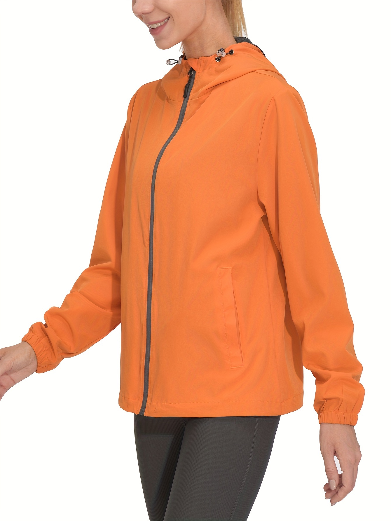 Women's Lightweight Running Windbreaker with Hood Windproof Stretch UPF50+ Jacket