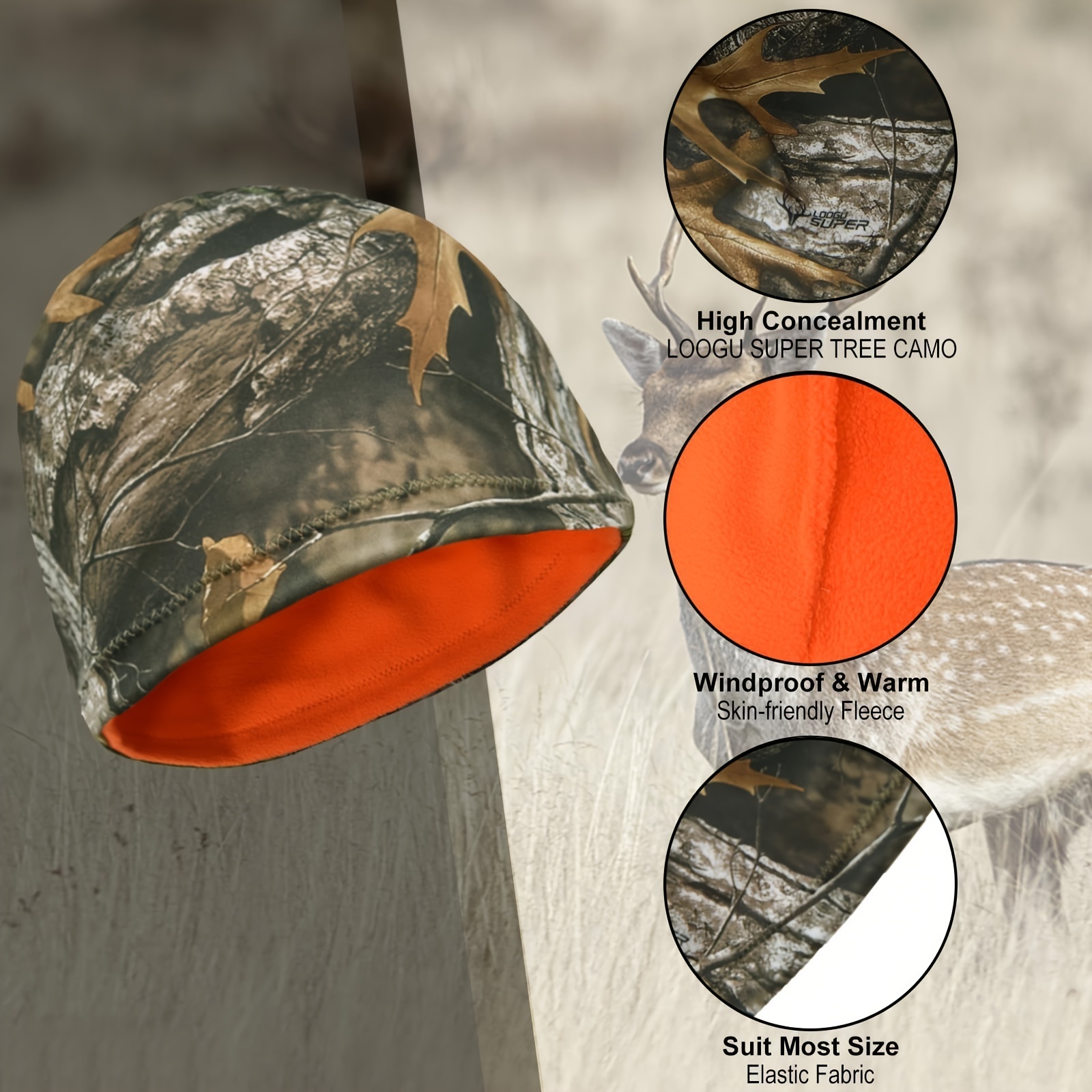Outdoor Warm Camouflage Windproof Coldproof Double-sided Hat