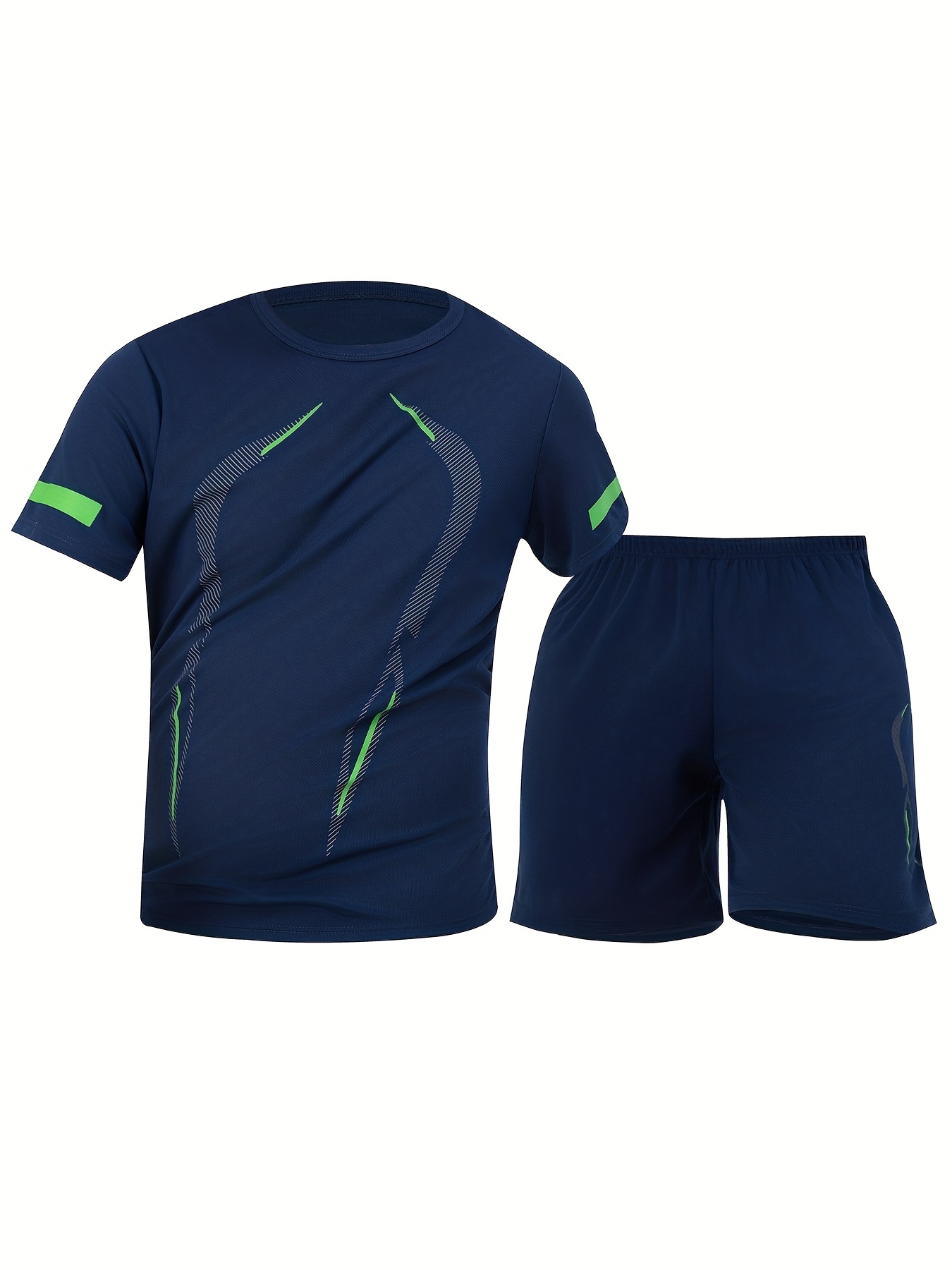 2-Pack Men' Summer Sports Short-Sleeved Suit 