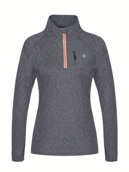 Long Sleeve Quick Dry Women's Half-Zip Moisture Wicking T-Shirt