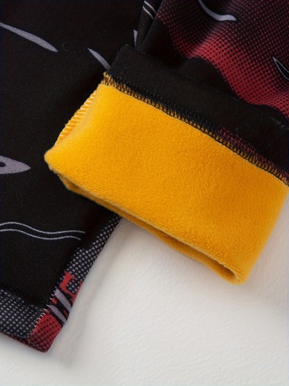 2 Pcs Men's Vintage Letter Print Thermal Base Layer Set 