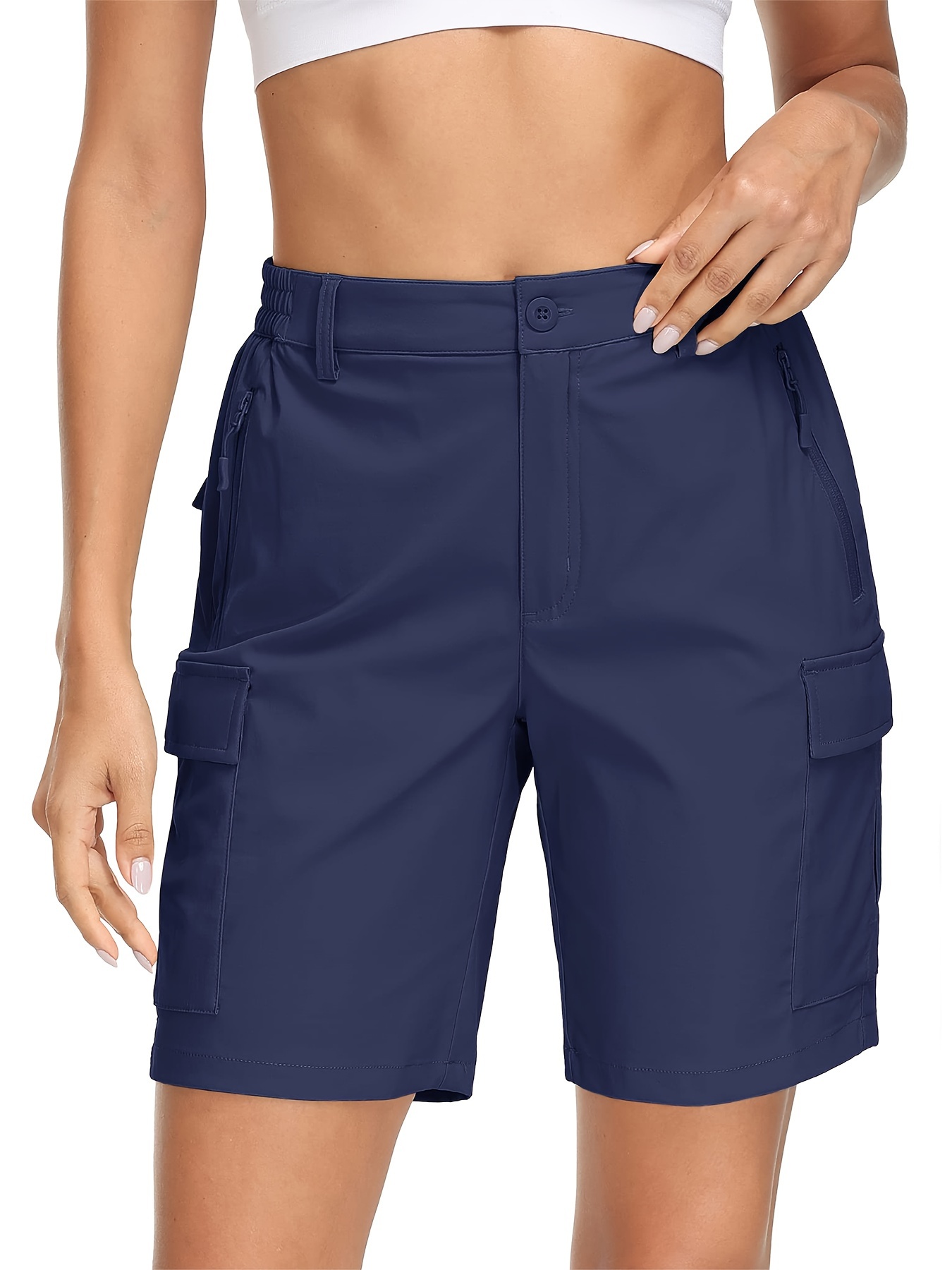 Women's Hiking Shorts Solid Color Multi-pocket 