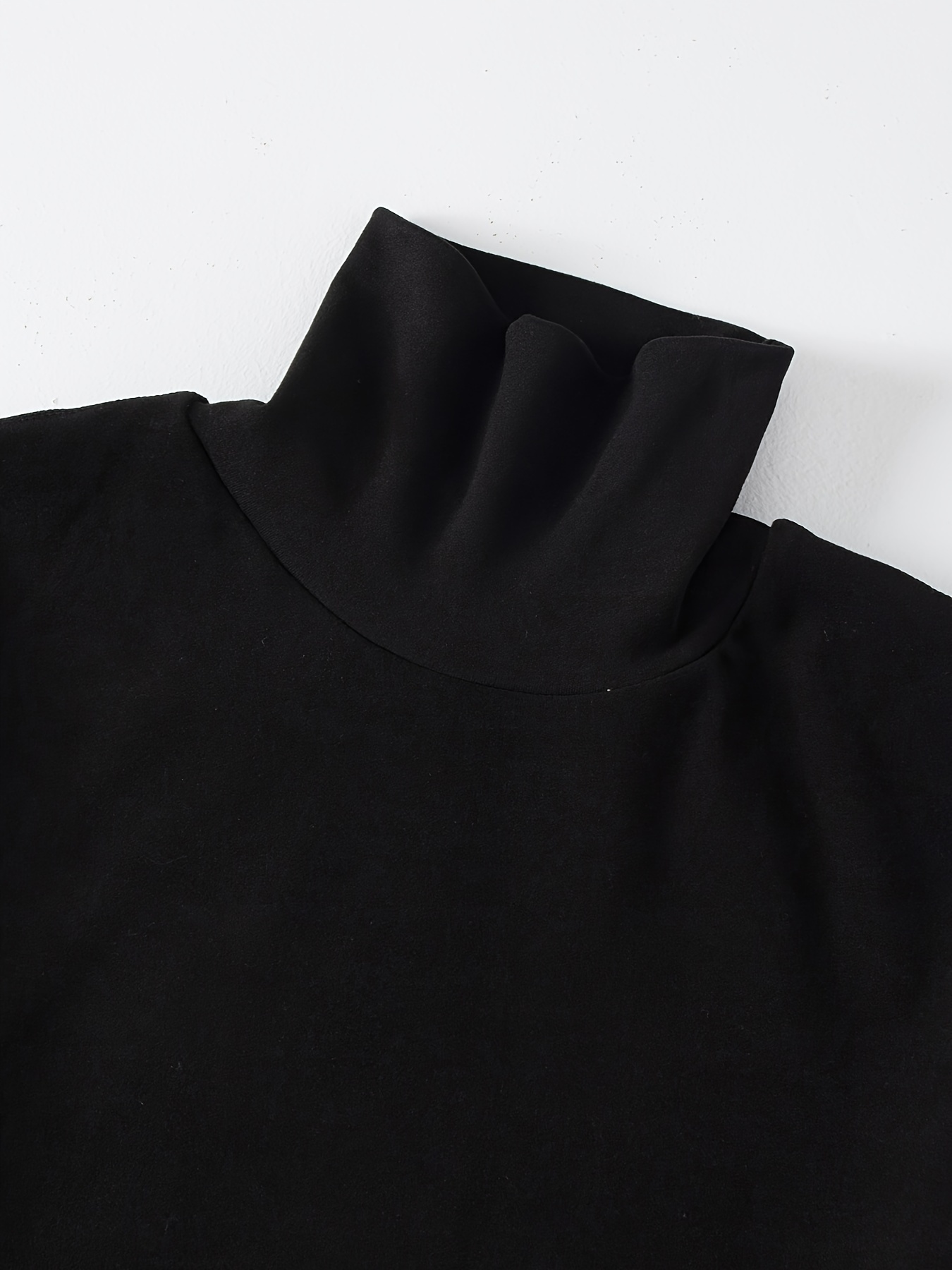 3pcs Men's Double-Sided Fleece Turtleneck Long Sleeve T-Shirts Tops