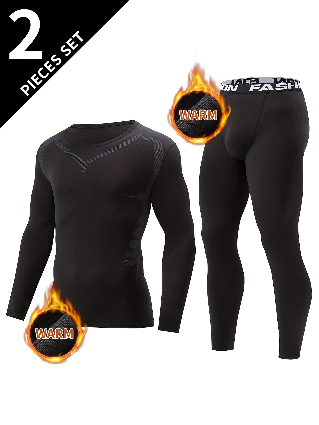 2pcs Set Men's Warm Shaping Baselyaer Suit