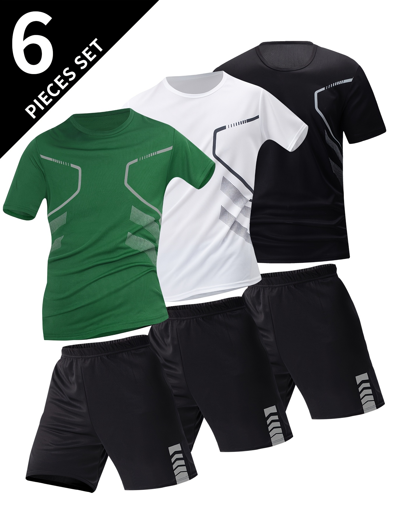 6pcs Men's Summer Short Sleeve Suit 