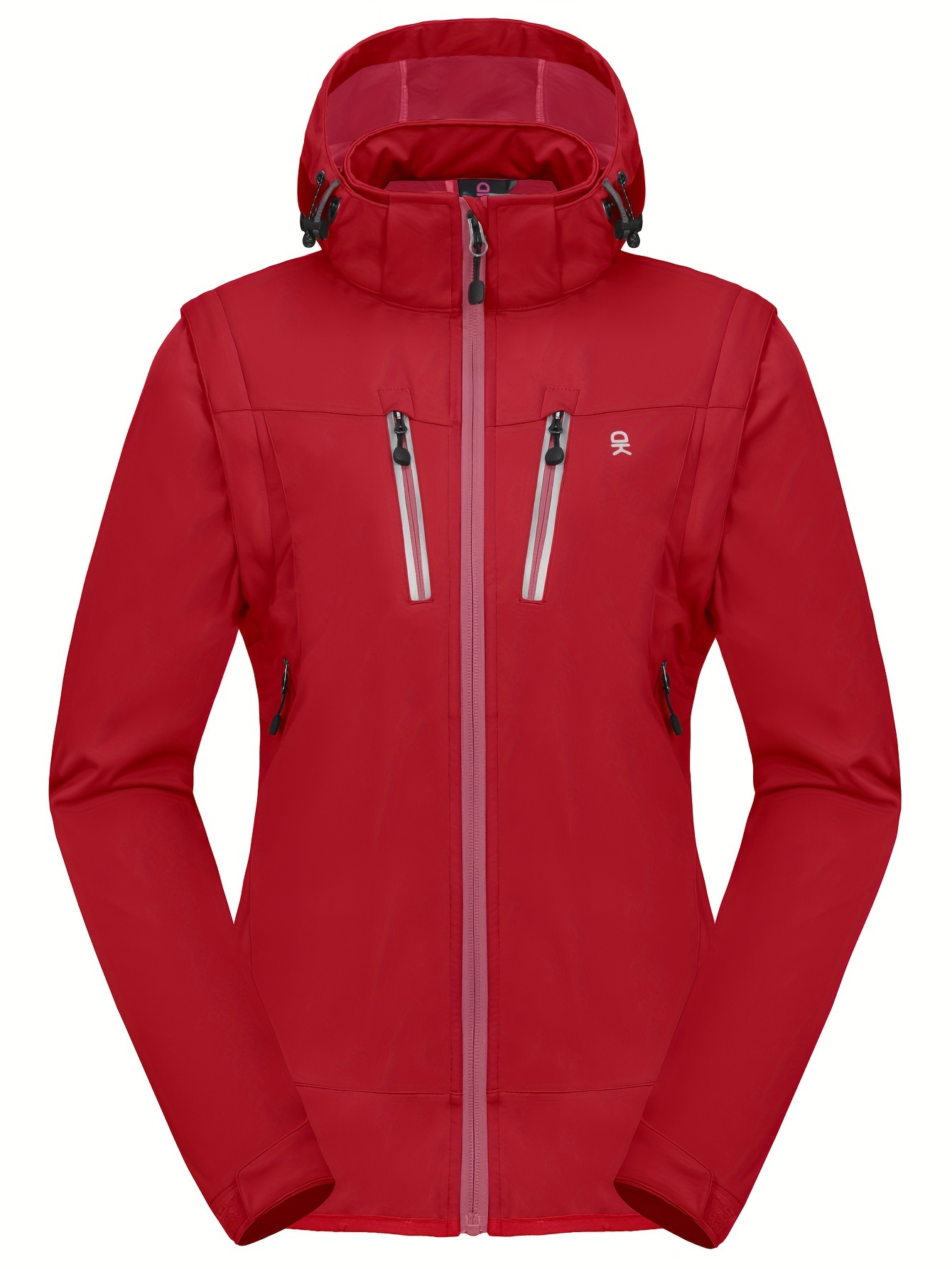 Women's Detachable Sleeve Softshell Hooded Jacket