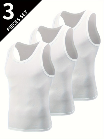 3pcs Men's Athletic Tank Tops 