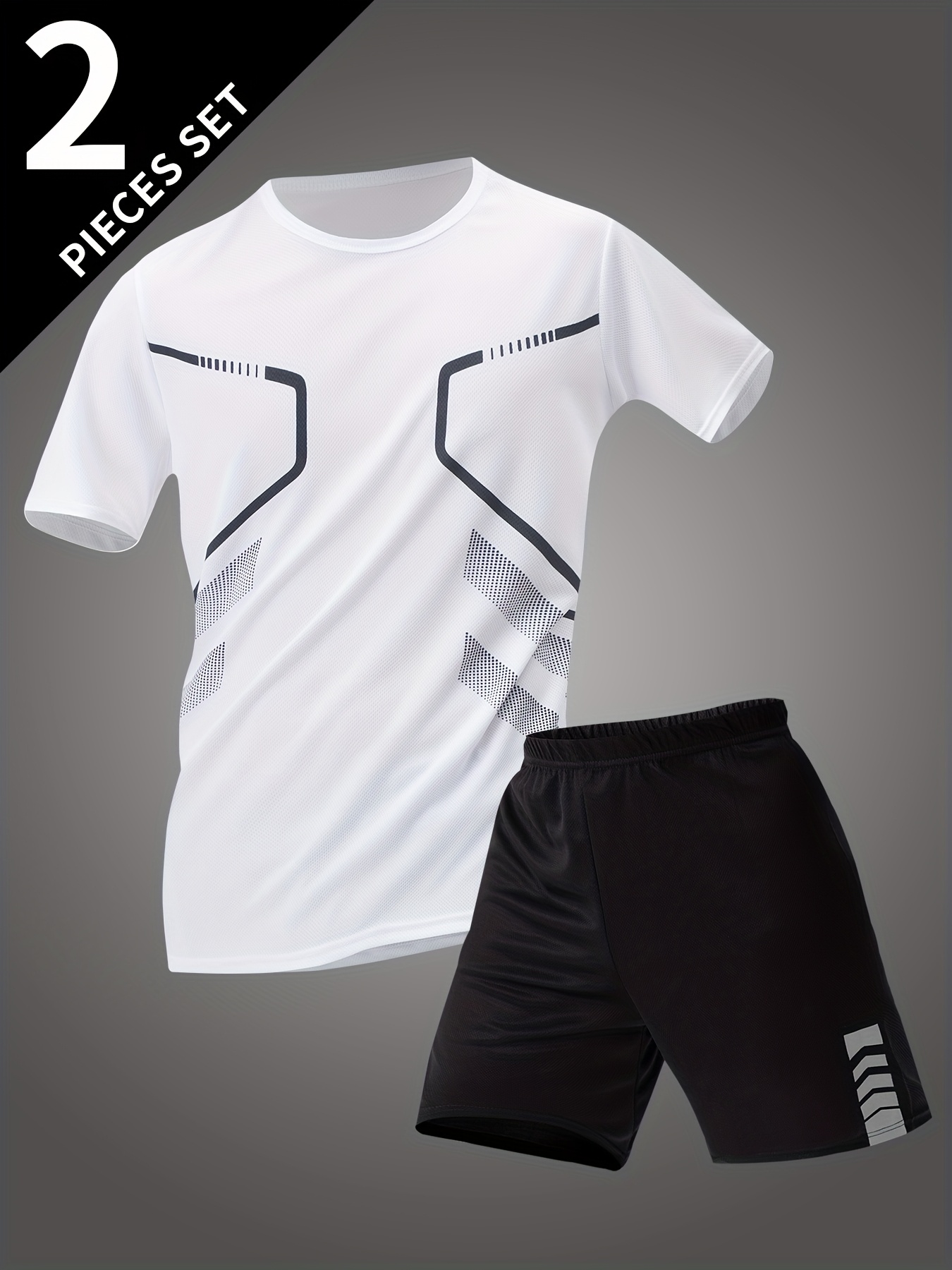 2pcs Men's Summer Short Sleeve Suit 
