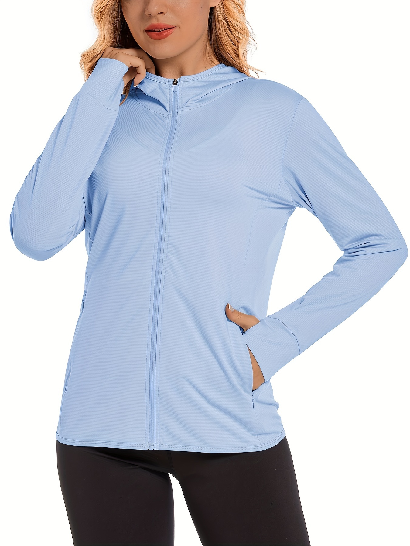 UPF50+ Women's Plus Size Hooded Sun Protection Hoodie