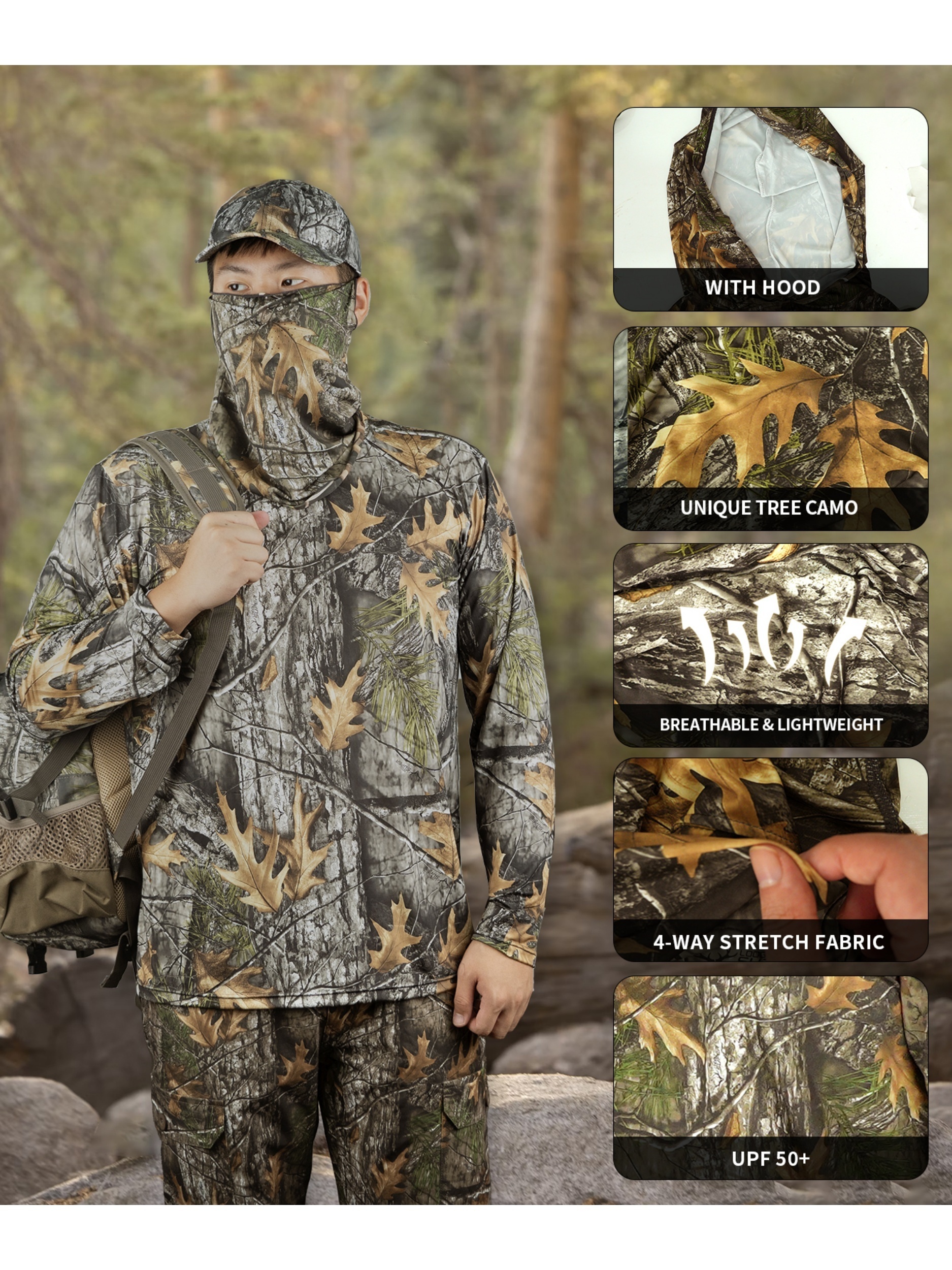 Men's Camouflage Long Sleeve Crew Neck T-Shirt