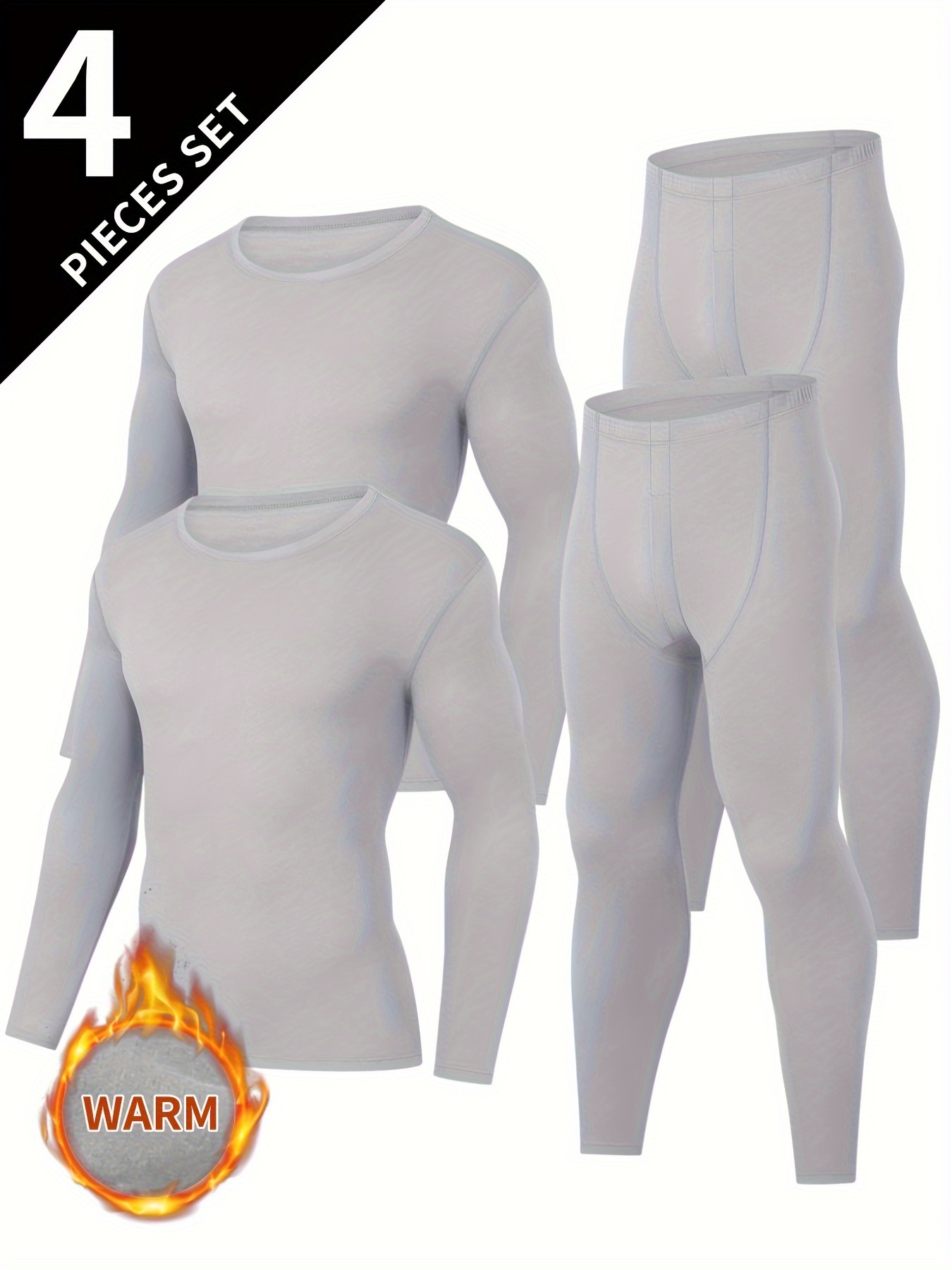 4PCS Men's Thermal Baselayer Set 