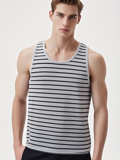 Men's Stylish Striped Sleeveles Tank Top 