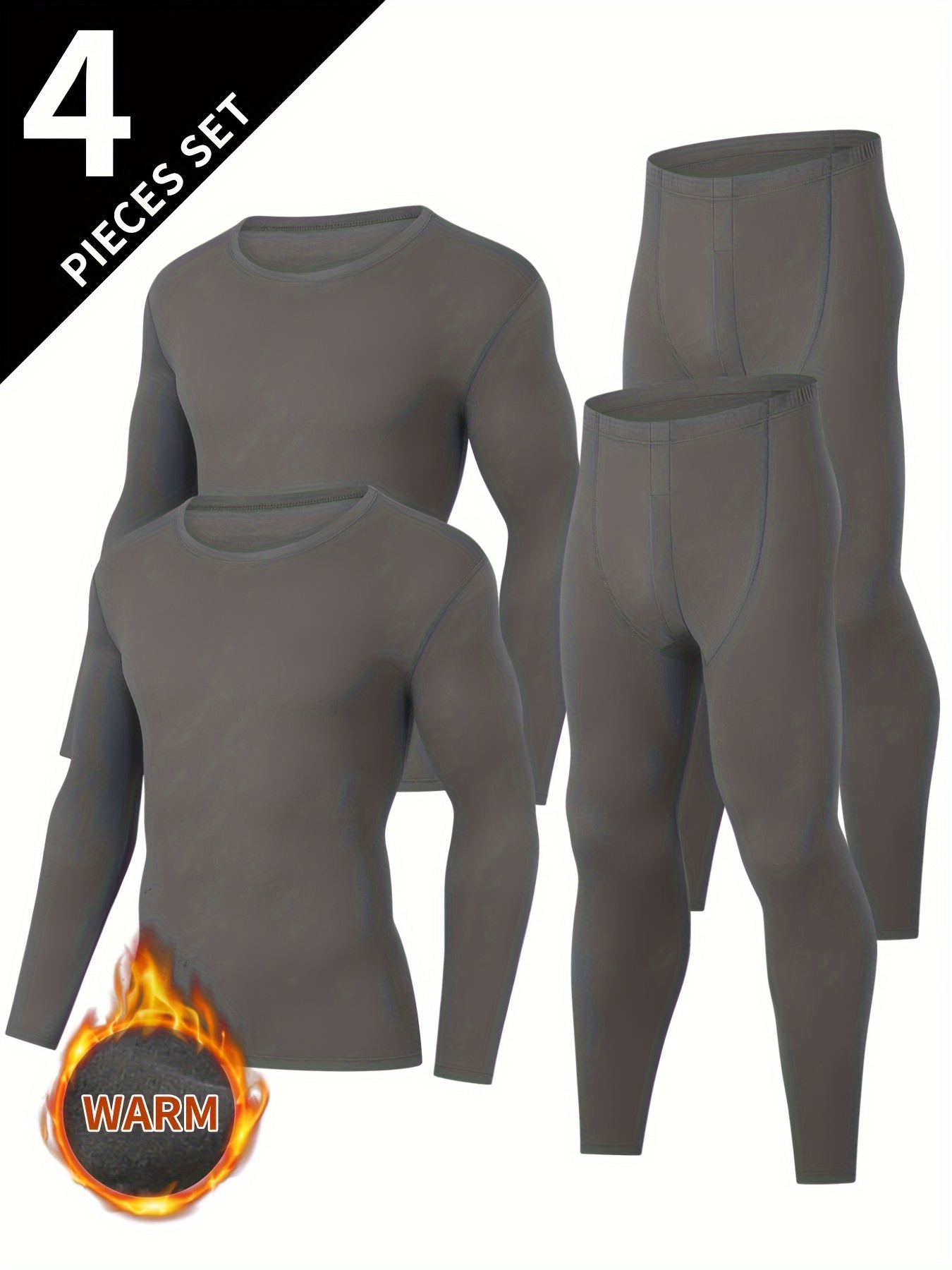 4PCS Men's Thermal Baselayer Set 