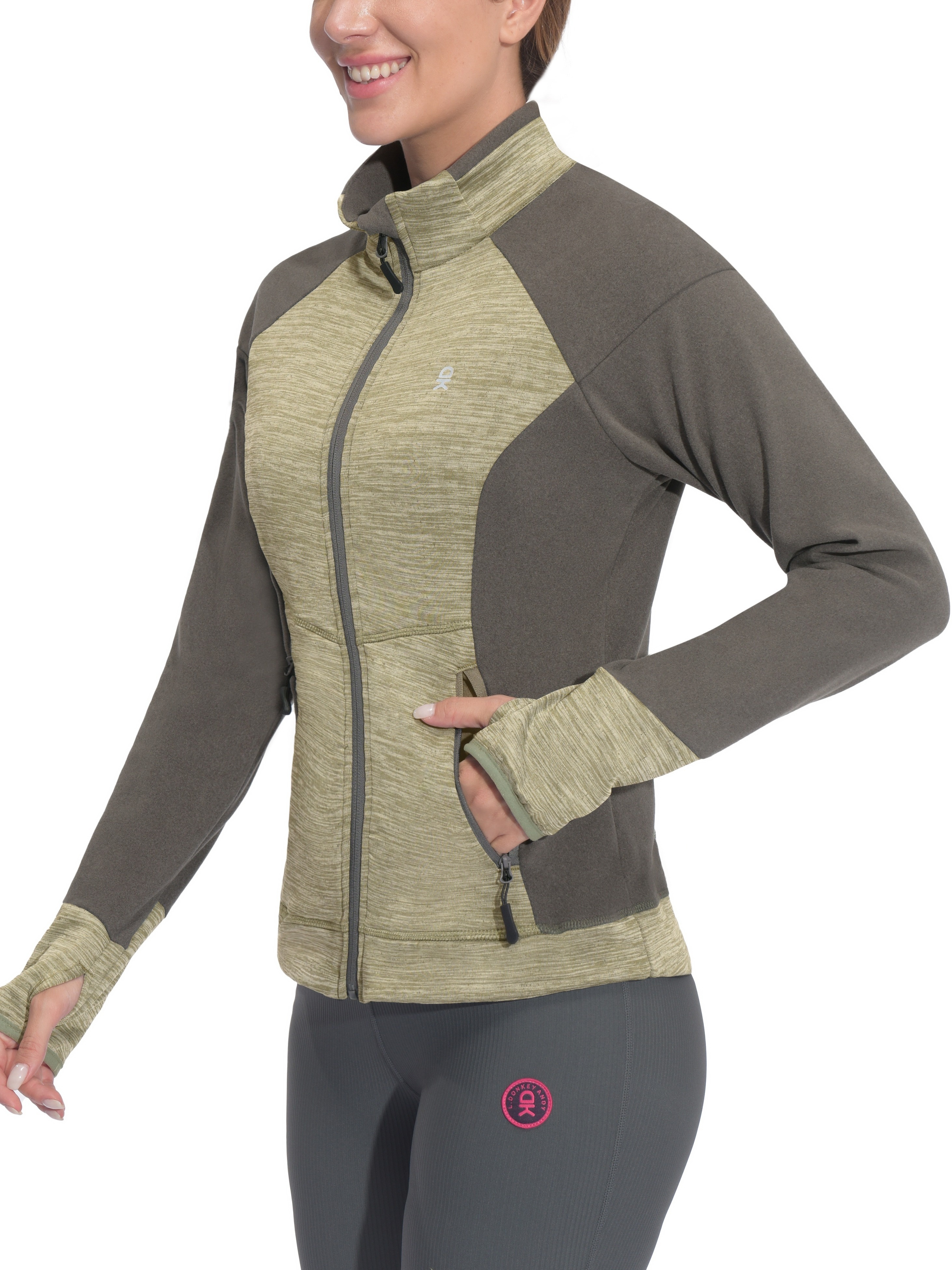 Women's Warm Full Zip Fleece Hybrid Jacket 