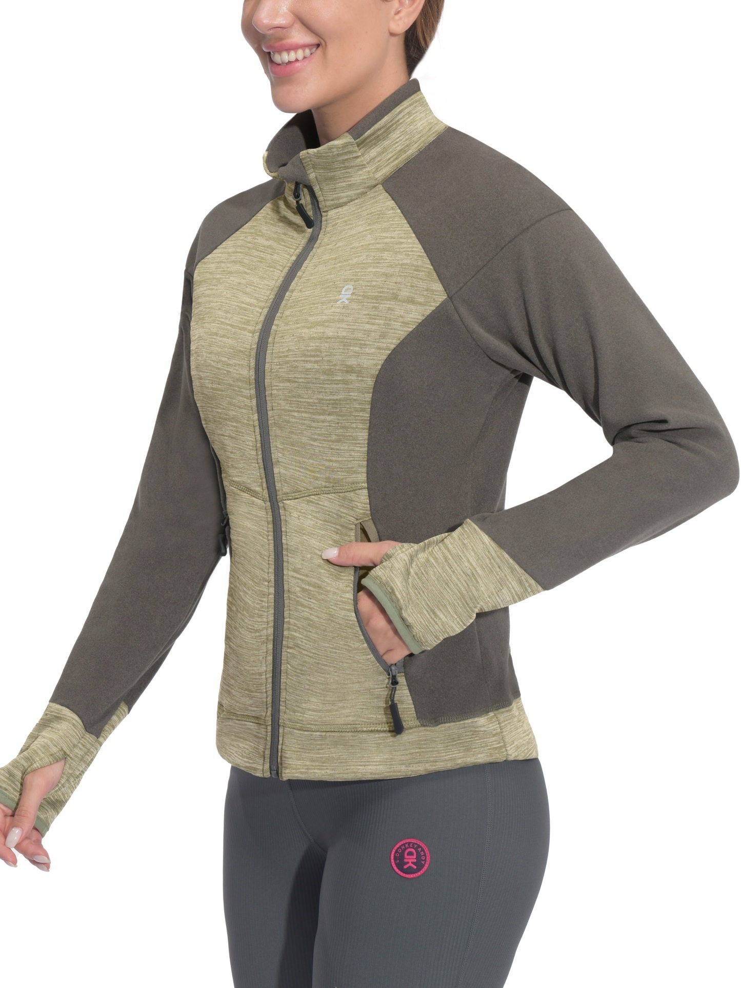 Women's Warm Full Zip Fleece Hybrid Jacket 