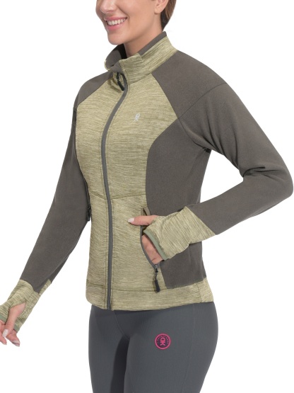 Women's Warm Full Zip Fleece Hybrid Jacket 