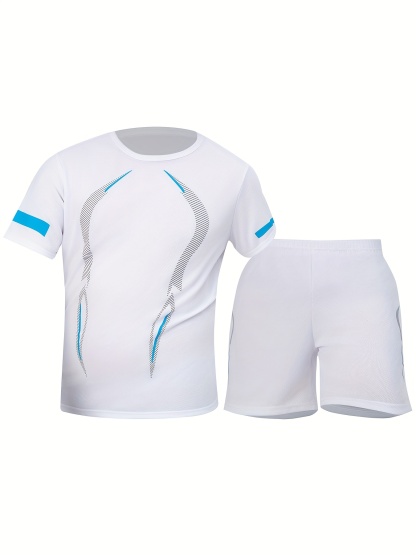 2-Pack Men' Summer Sports Short-Sleeved Suit 