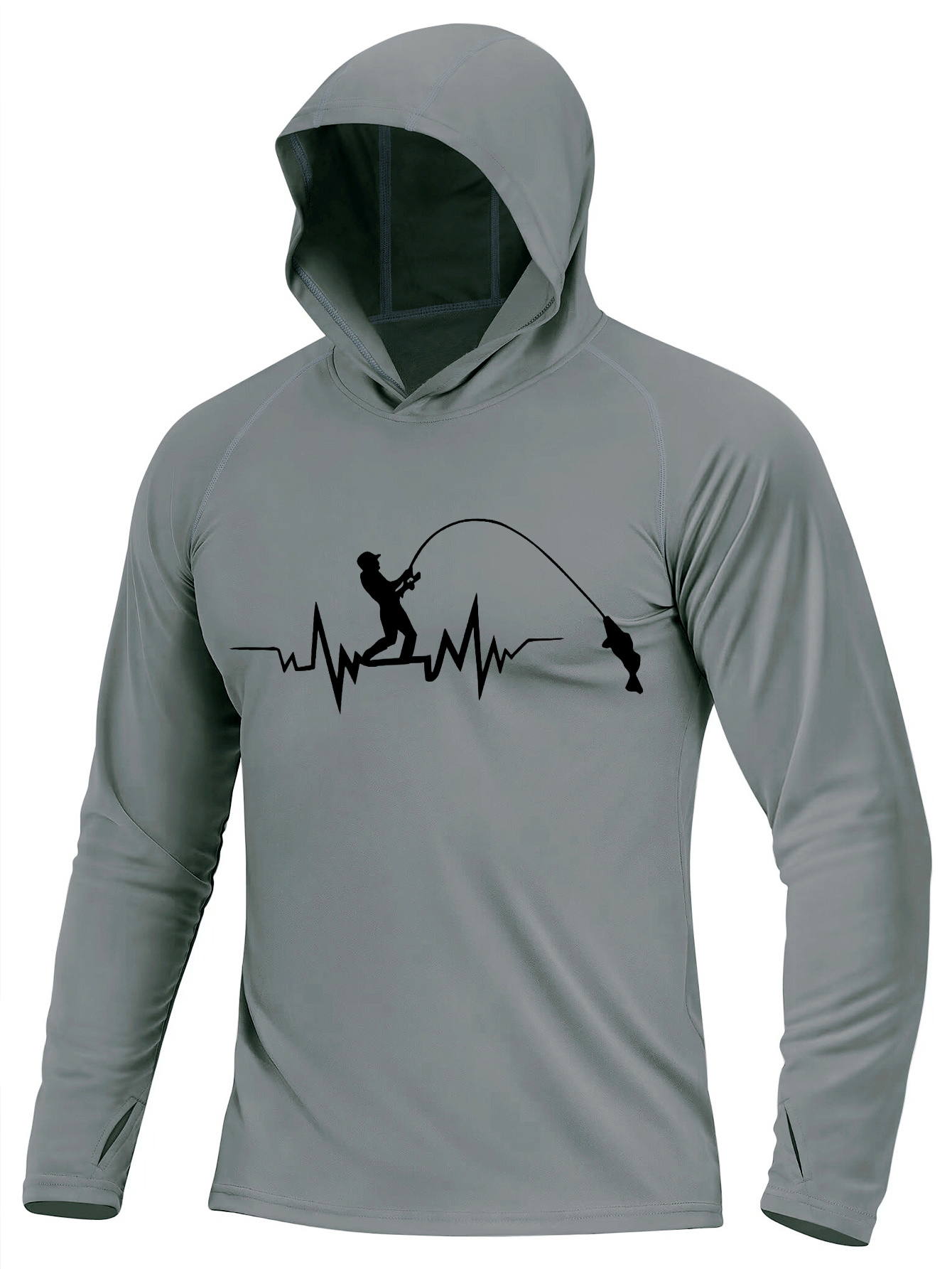 Men's Quick-Dry Breathable Lightweight Hooded Long Sleeve Shirt 